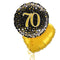 Happy 70th Birthday Black and Gold Balloon Bouquet
