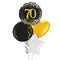 Happy 70th Birthday Black and Gold Balloon Bouquet