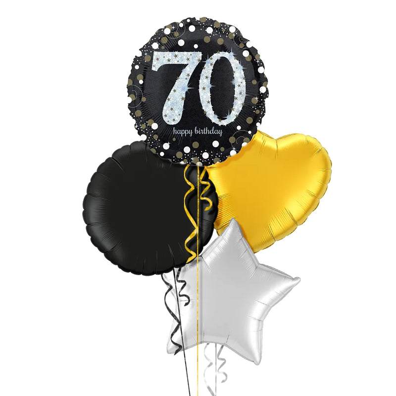 Happy 70th Birthday Holographic Balloon Bouquet