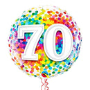 Happy 70th Birthday Rainbow Confetti Balloon Bouquet
