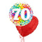 Happy 70th Birthday Rainbow Confetti Balloon Bouquet
