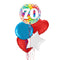 Happy 70th Birthday Rainbow Confetti Balloon Bouquet