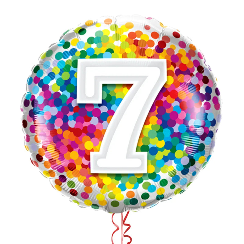 Happy 7th Birthday Confetti Balloon Bouquet
