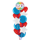 Happy 80th Birthday Rainbow Confetti Balloon Bouquet