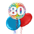 Happy 80th Birthday Rainbow Confetti Balloon Bouquet