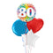Happy 80th Birthday Rainbow Confetti Balloon Bouquet