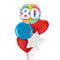 Happy 80th Birthday Rainbow Confetti Balloon Bouquet