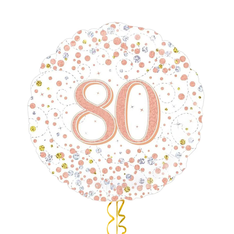 Happy 80th Birthday Rose Gold Balloon Bouquet