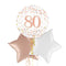 Happy 80th Birthday Rose Gold Balloon Bouquet