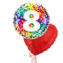 Happy 8th Birthday Confetti Balloon Bouquet