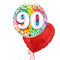 Happy 90th Birthday Rainbow Confetti Balloon Bouquet
