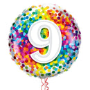 Happy 9th Birthday Confetti Balloon Bouquet
