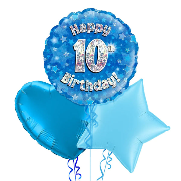 10th Birthday Blue Balloon Bouquet