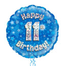 Happy Birthday 11th Blue Foil Balloon Bouquet
