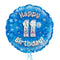 Happy Birthday 11th Blue Foil Balloon Bouquet