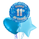 Happy Birthday 11th Blue Foil Balloon Bouquet