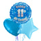 Happy Birthday 11th Blue Foil Balloon Bouquet