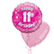 Happy Birthday 11th Pink Foil Balloon Bouquet