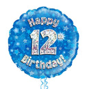 Happy Birthday 12th Blue Foil Balloon Bouquet