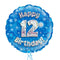 Happy Birthday 12th Blue Foil Balloon Bouquet