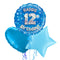 Happy Birthday 12th Blue Foil Balloon Bouquet
