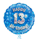 Happy Birthday 13th Blue Foil Balloon Bouquet