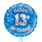 Happy Birthday 13th Blue Foil Balloon Bouquet