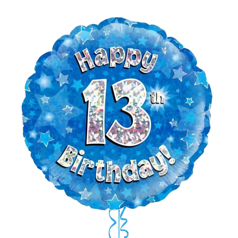 Happy Birthday 13th Blue Foil Balloon Bouquet