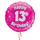 Happy Birthday 13th Pink Foil Balloon Bouquet