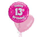 Happy Birthday 13th Pink Foil Balloon Bouquet
