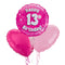 Happy Birthday 13th Pink Foil Balloon Bouquet