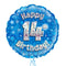 Happy Birthday 14th Blue Foil Balloon Bouquet