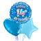 Happy Birthday 14th Blue Foil Balloon Bouquet