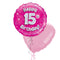 Happy Birthday 15th Pink Foil Balloon Bouquet
