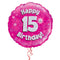 Happy Birthday 15th Pink Foil Balloon Bouquet