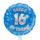Happy Birthday 16th Blue Foil Balloon Bouquet