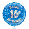 Happy Birthday 16th Blue Foil Balloon Bouquet