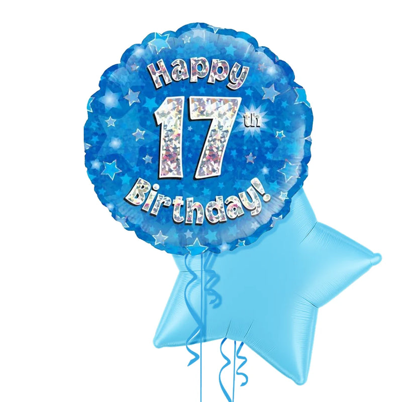17th Birthday Blue Balloon Bouquet
