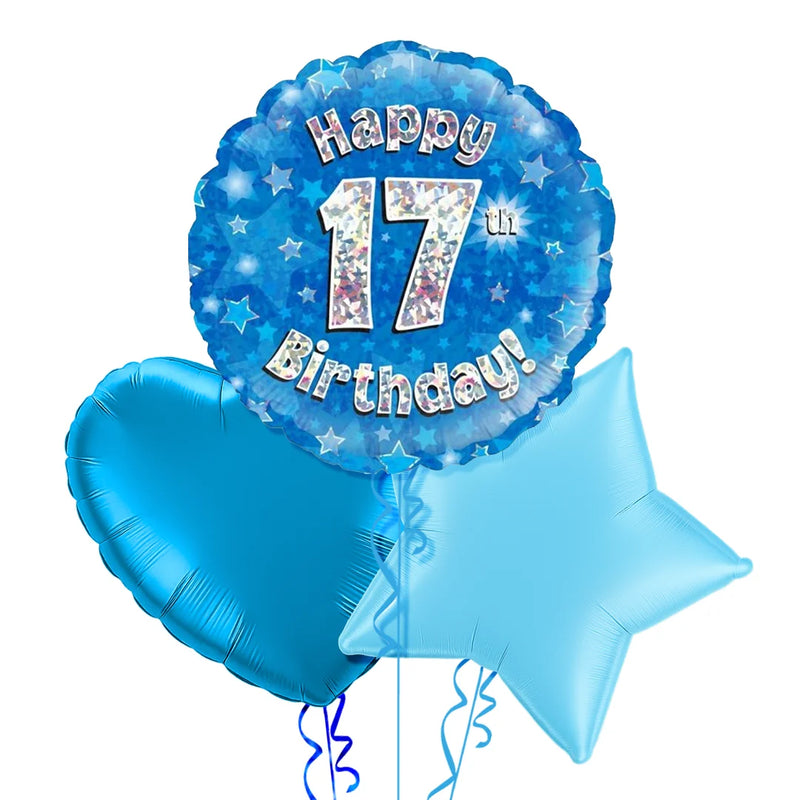17th Birthday Blue Balloon Bouquet