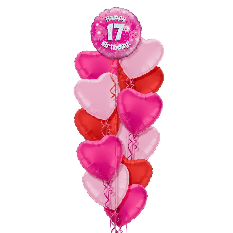 17th Birthday Pink Balloon Bouquet