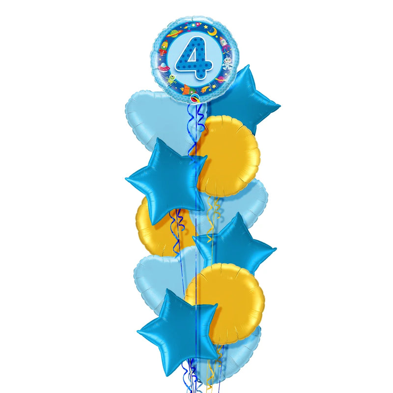 4th Birthday Blue Balloon Bouquet
