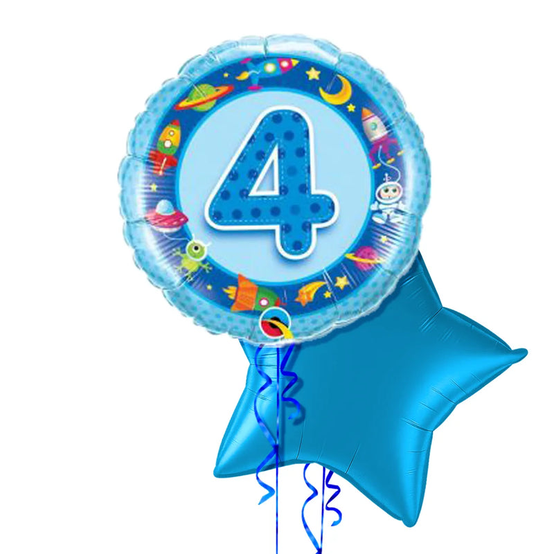 4th Birthday Blue Balloon Bouquet
