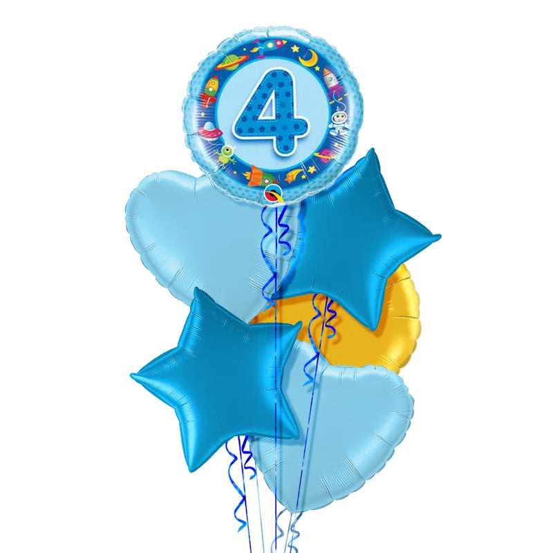 4th Birthday Blue Balloon Bouquet
