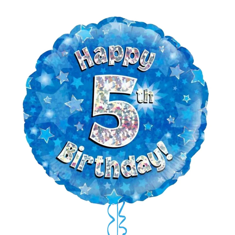 5th Birthday Blue Balloon Bouquet