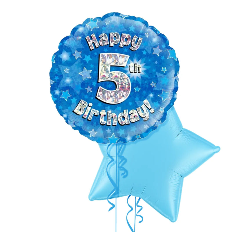 5th Birthday Blue Balloon Bouquet