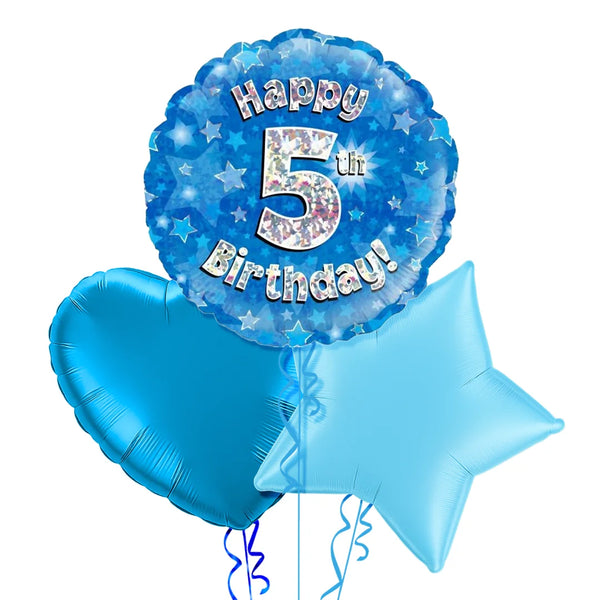 5th Birthday Blue Balloon Bouquet