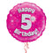 Happy Birthday 5th Pink Foil Balloon Bouquet