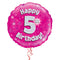 Happy Birthday 5th Pink Foil Balloon Bouquet