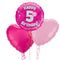 Happy Birthday 5th Pink Foil Balloon Bouquet