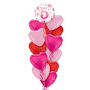 Happy Birthday 5th Pink Polka Dot Foil Balloon Bouquet